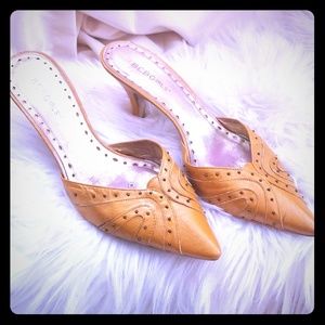 Low heeled BCBGirls slide in heels